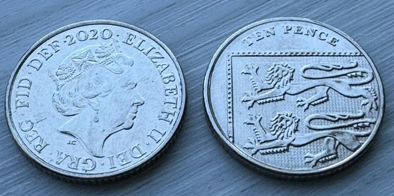 Double Sided 10 Pence Coin Pair:  1 Two Headed and 1 Two Tailed 10p Coin - Made from Real Circulated Coins