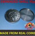 10P EXPANDED SHELL COIN / MADE FROM REAL COINS! CLOSE UP MAGIC TRICK!