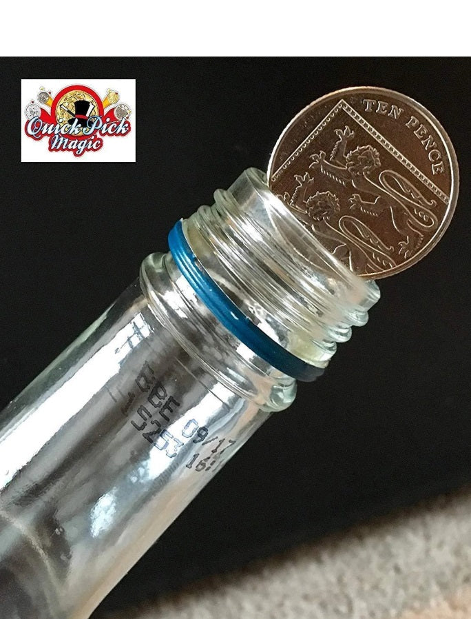 Coin in the Bottle 10 pence Folding Coin 10p Magic Trick  Close up Magic - Made with Real 10p Coin