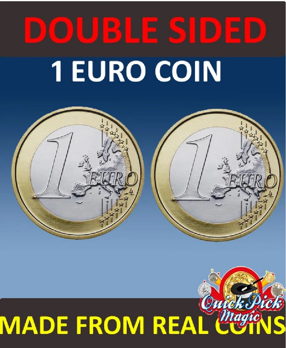 Double Sided 1 Euro Coin - Double Heads / Tails