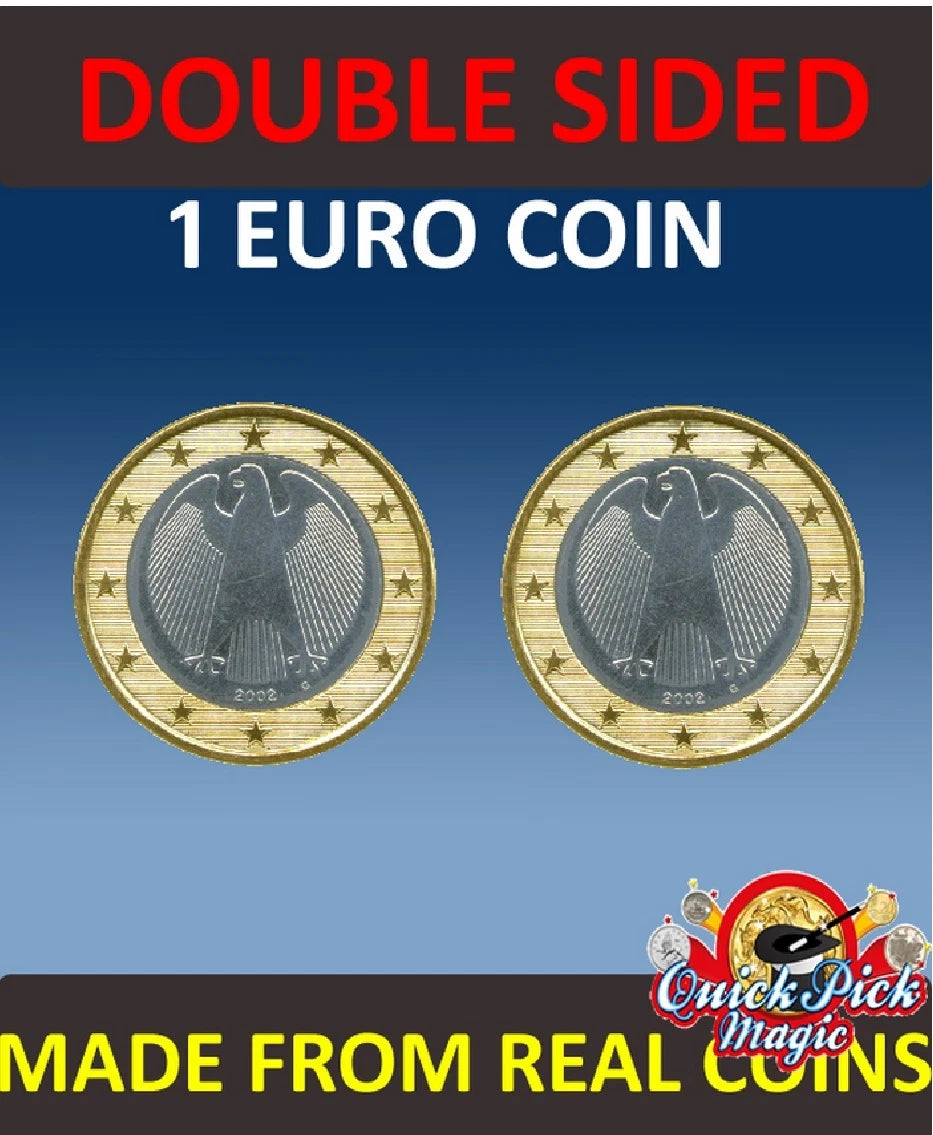 Double Sided 1 Euro Coin - Double Heads / Tails