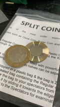Coin Thru Bag £2 Split Coin Two Pound Split Coin Magic Trick Close Up Magic