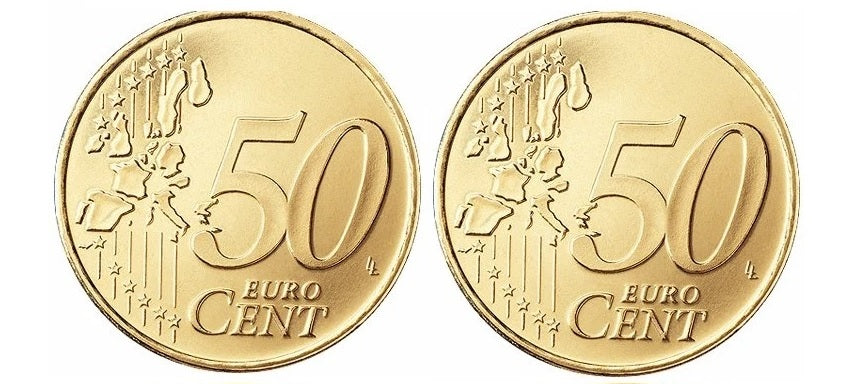 Double Sided 50 Cent Euro Coin - Double Heads / Double Tails