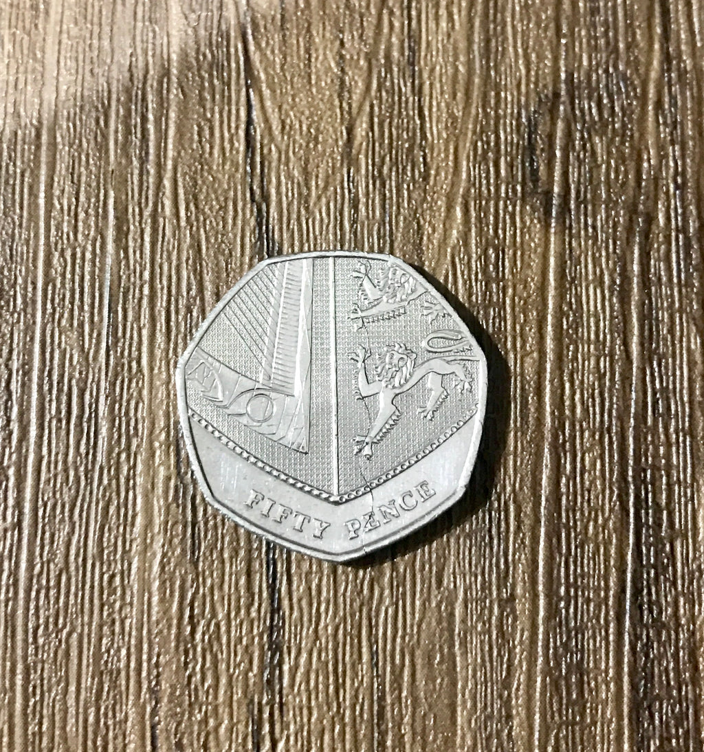 Coin in the Bottle 50 pence Folding Coin 50p Magic Trick  Close up Magic - Made with Real 50p Coin