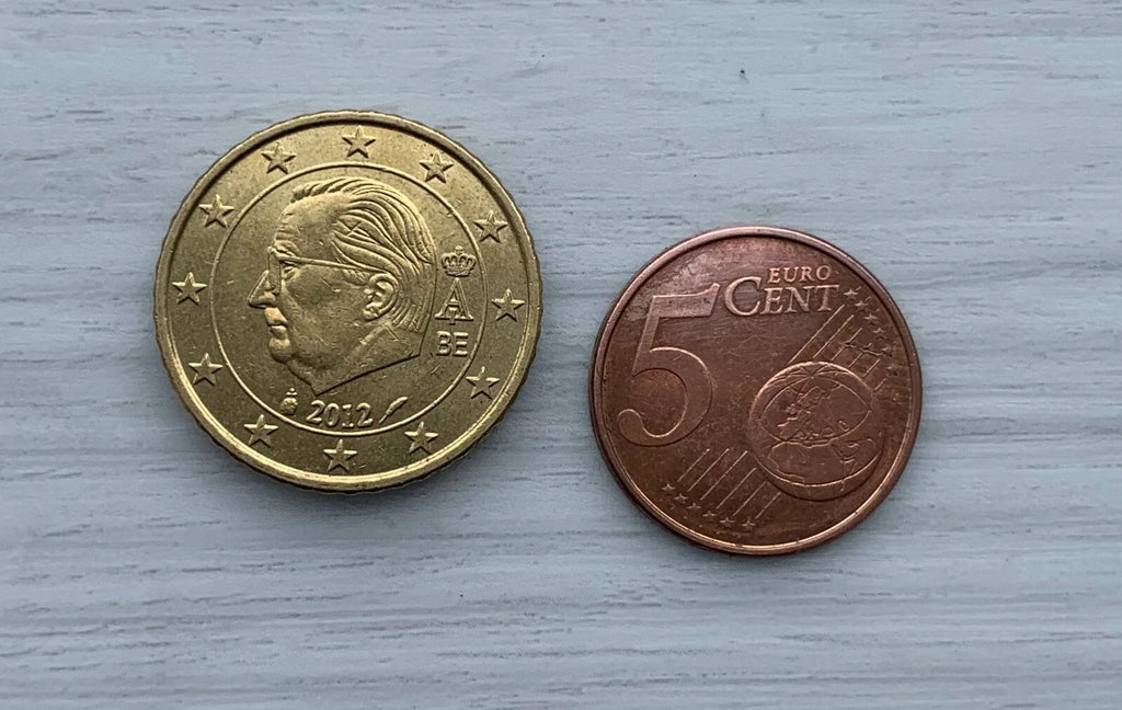 Euro Coin Unique - 50 cent Euro - 5 cent Euro Version
