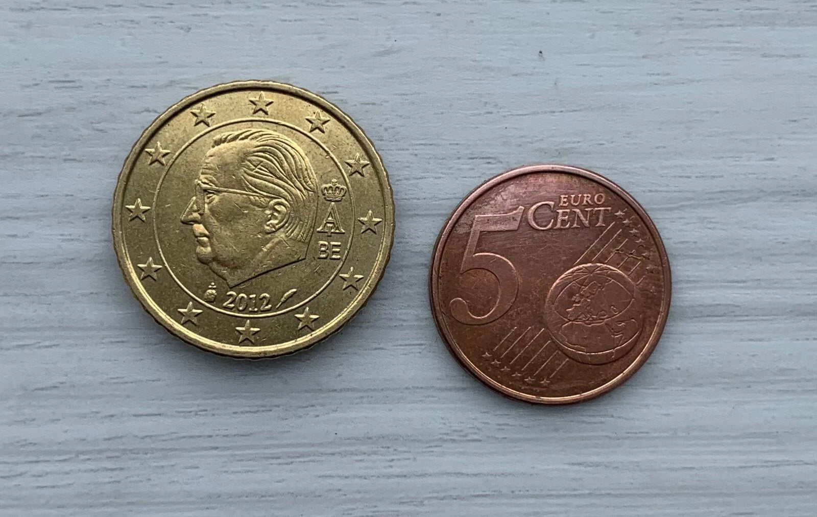 Euro Coin Unique - 50 cent Euro - 5 cent Euro Version