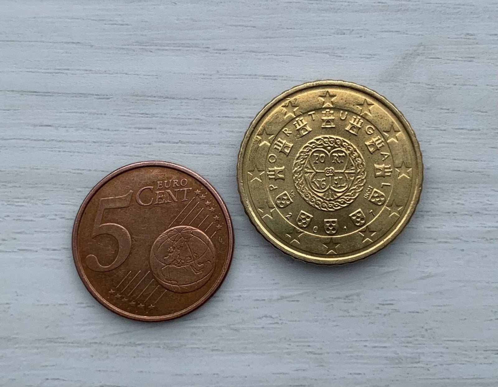 Euro Coin Unique - 50 cent Euro - 5 cent Euro Version