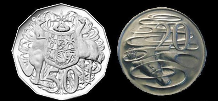 50c - 20c AUSTRALIAN DOLLAR COIN UNIQUE Close Up  MAGIC TRICK SCOTCH AND SODA