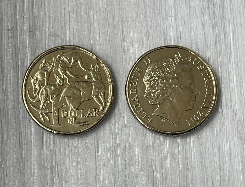 Double Sided Coin - Australian Dollar - $1 Heads on both sides - $1 Tails on both sides.
