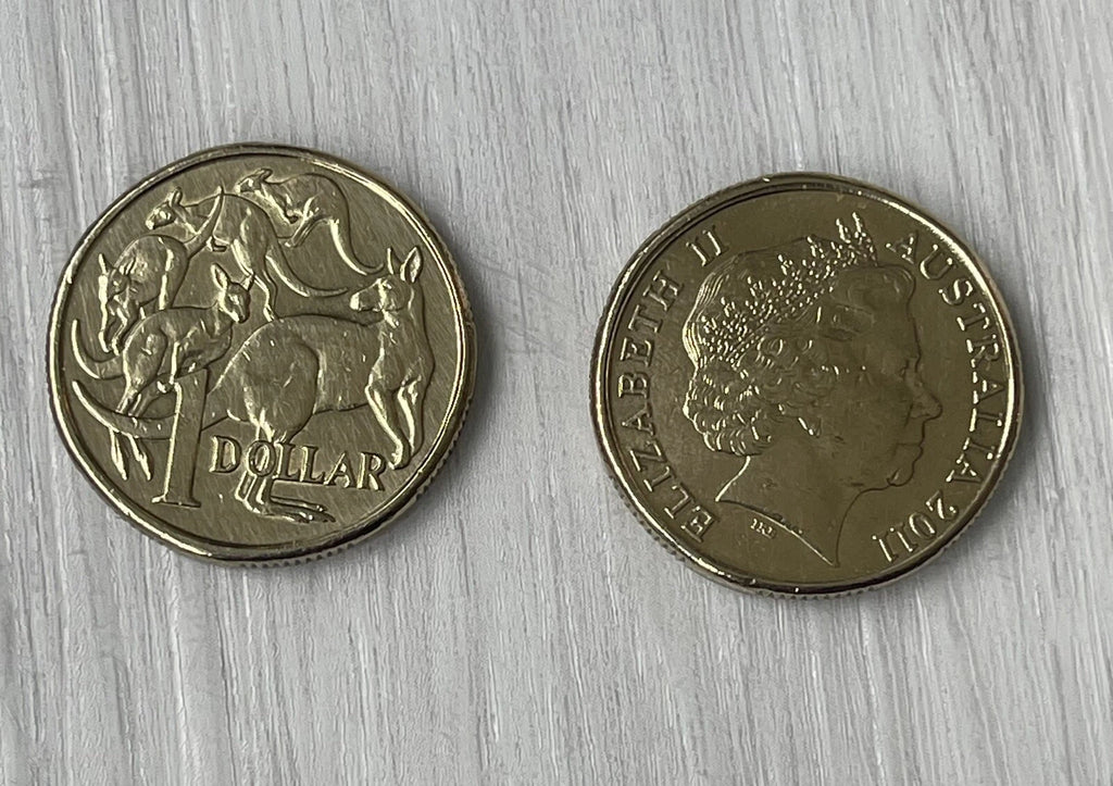 Double Sided Coin - Australian Dollar - $1 Heads on both sides - $1 Tails on both sides.