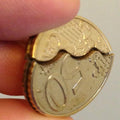 Bitten and Restored 50 cent Euro Coin - Bite Out Coin Trick