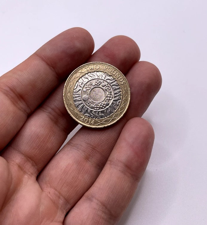 Coin Unique £2 - 2p Magic Trick - Two Pound and Two Penny Coin Vanish Trick - Close up Magic
