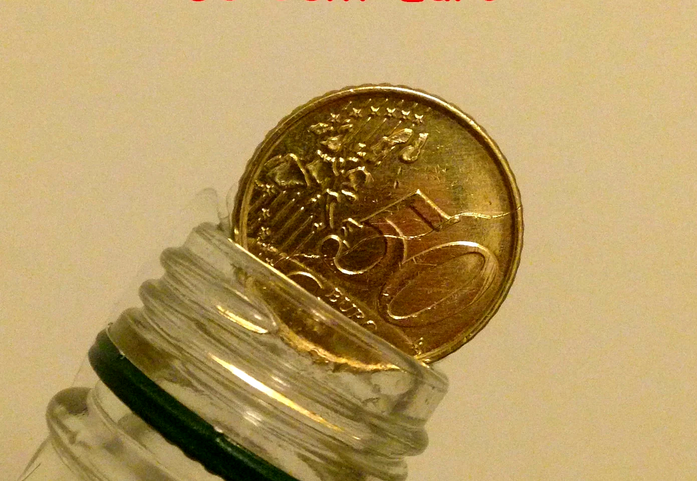 Coin In Bottle 50 cent Euro - Folding Coin