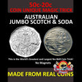 50c - 20c AUSTRALIAN DOLLAR COIN UNIQUE Close Up  MAGIC TRICK SCOTCH AND SODA