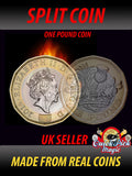 Coin Thru Bag £1 Split Coin - One Pound Split Coin Magic Trick Close Up Magic