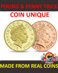 Vintage Pound and Penny Trick [ £1/1p Coin Unique ] Vanishing Penny Close Up Magic Coin Trick
