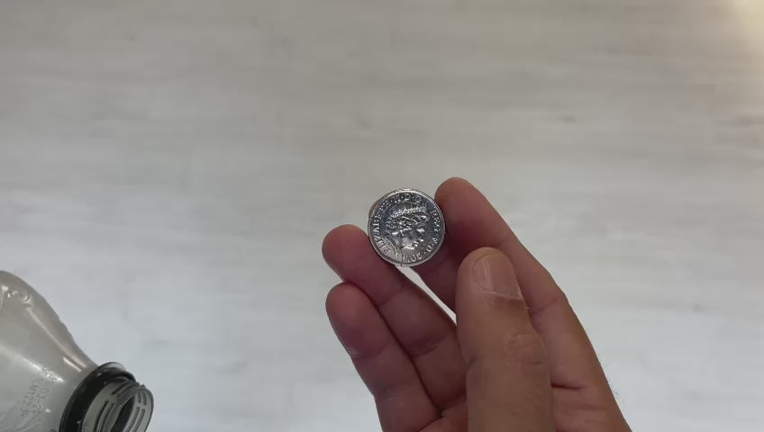 Coin in the Bottle 10 pence Folding Coin 10p Magic Trick  Close up Magic - Made with Real 10p Coin